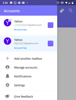 Bild mehrerer Accounts in der Yahoo Mail-App